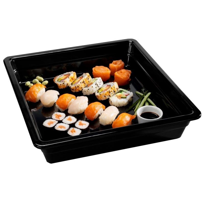 Bacinella in melamina nera Gastronorm GN2/3 L 353 x P 325 x H 65 mm