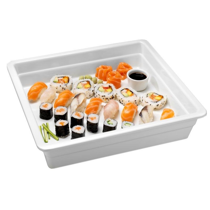 Bacinella in melamina bianca Gastronorm GN2/3 L 353 x P 325 x H 65 mm