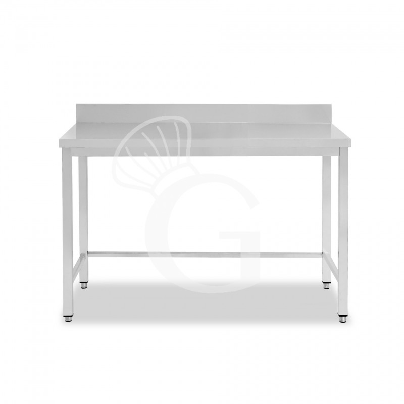 Tavolo inox con alzatina L 1300 mm x P 700 mm x H 950 mm