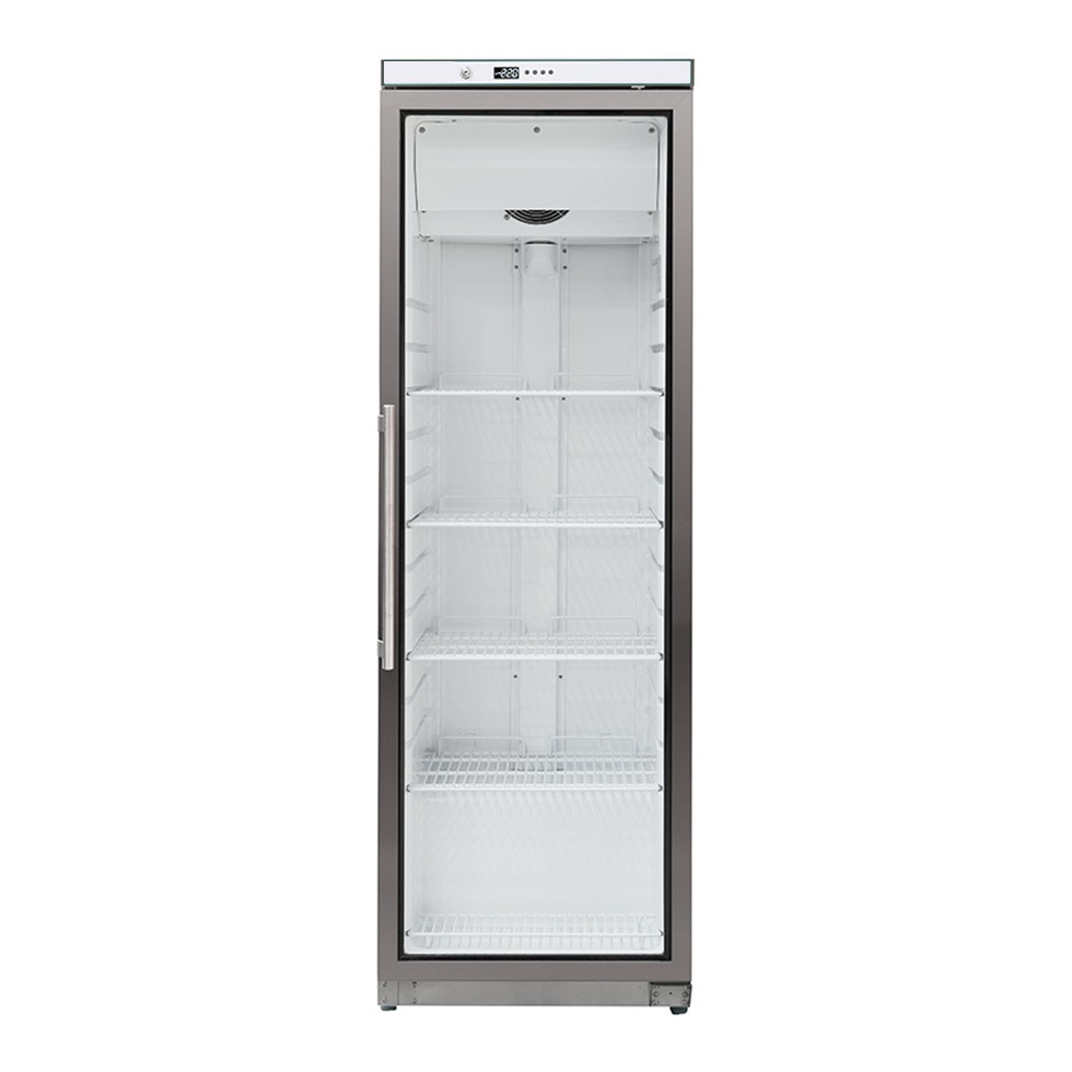 Armadio refrigerato ventilato inox porta in vetro -18°C/-22°C 300 LT Classe energetica C