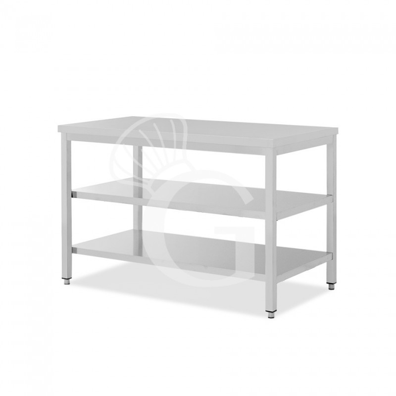 Tavolo inox 2 ripiani L 1700 mm x P 800 mm x H 850 mm