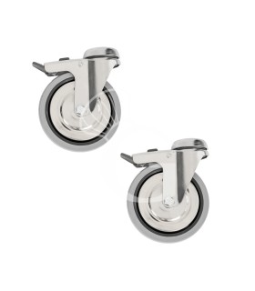 Kit 2 ruote frenanti multidirezionali per carrello CT1762 - diametro 125 mm