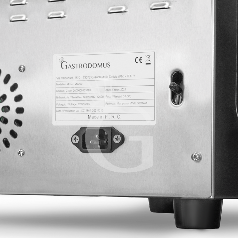 Macchina sottovuoto a campana in acciaio inox, Barra saldante 260 mm, per alimenti e liquidi L 330 mm x P 483 mm x H 380 mm
