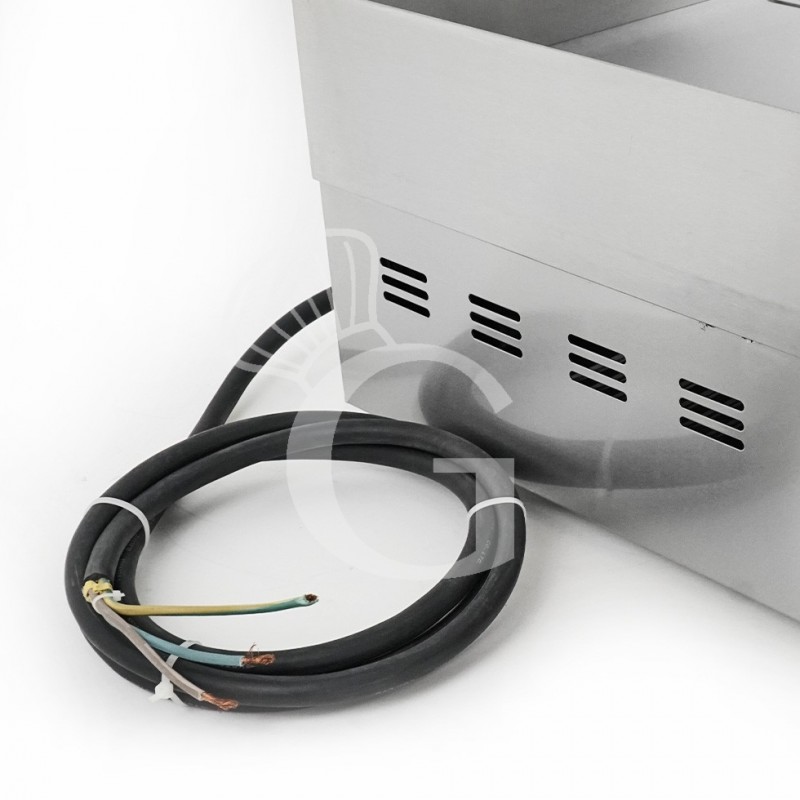 Fry Top elettrico da banco piastra liscia e rigata doppia 4400 W Monofase