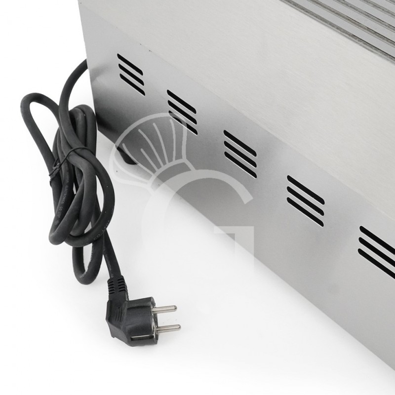 Fry Top elettrico da banco piastra liscia e rigata singola 3000 W Monofase