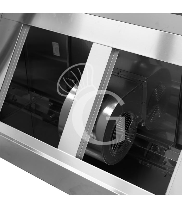 Cappa Snack a parete con motore L1200xP700xH450mm