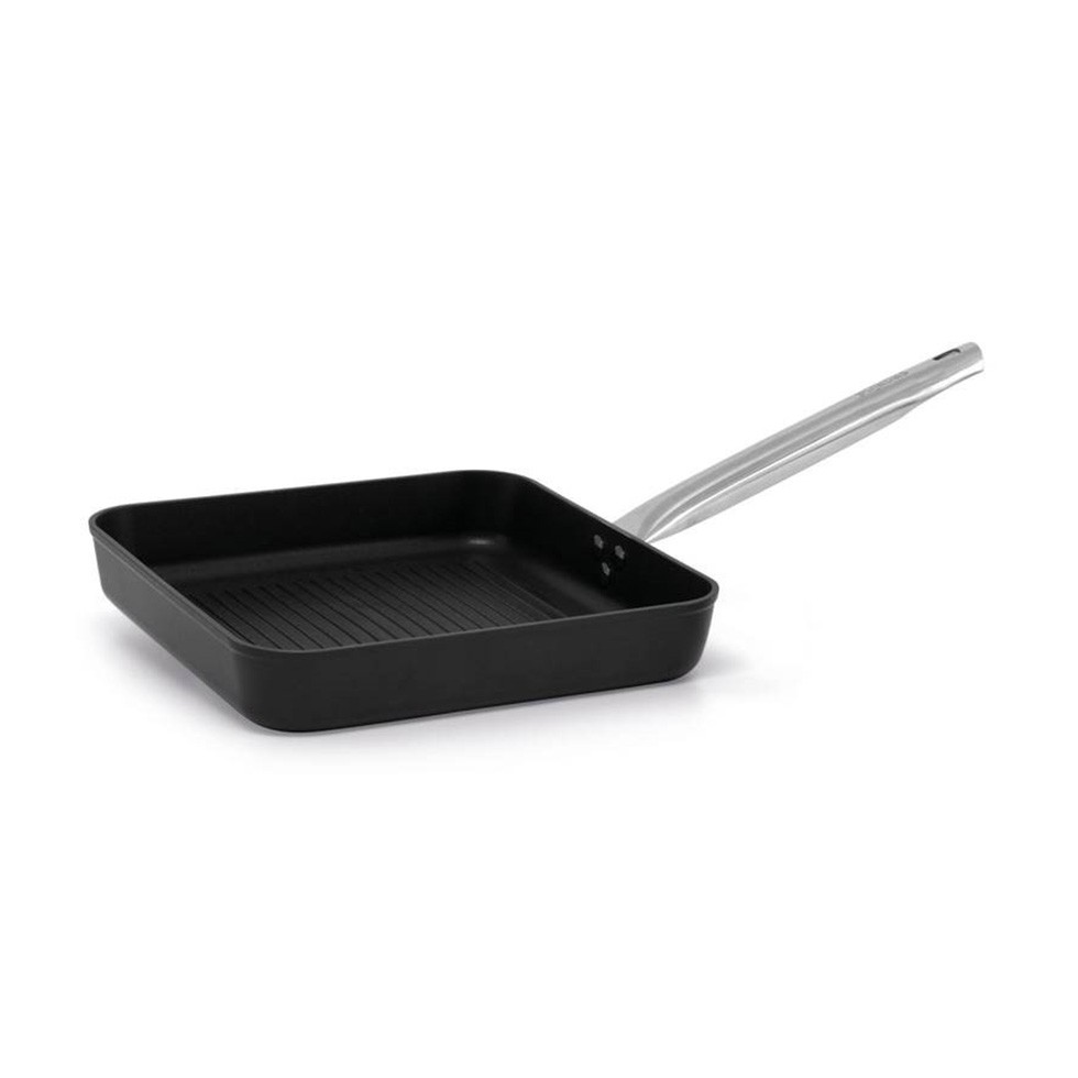Padella in alluminio quadrata antiaderente fondo induzione L 280 mm x P 280 mm x H 50 mm