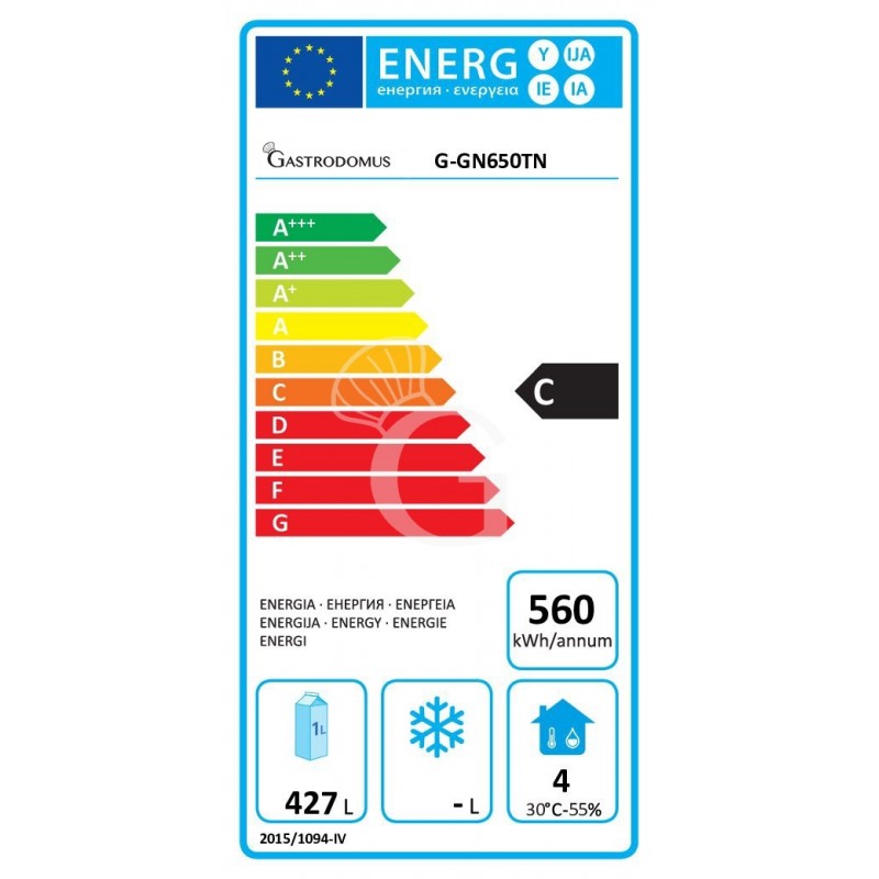 Armadio Refrigerato Ventilato -2°C/+8°C 650 LT classe energetica C predisposto per teglie 60x40/60x80