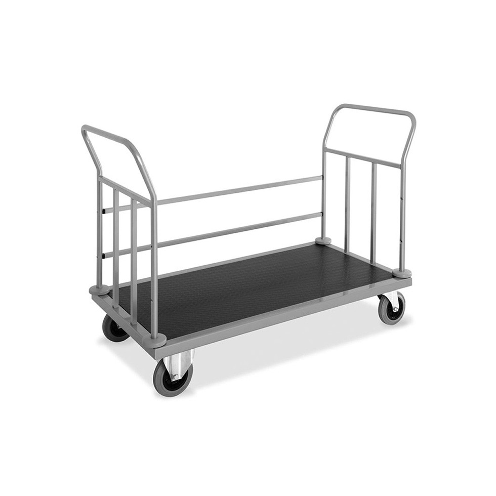 Carrello portavaligie in lamiera e acciaio verniciato con 1 sponda - L 1440 mm x P 660 mm x H 950 mm