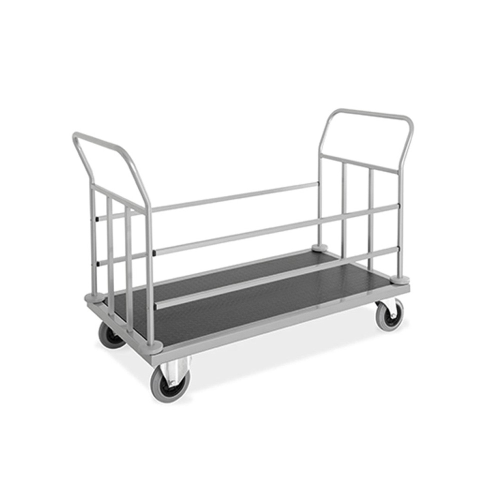 Carrello portavaligie in lamiera e acciaio verniciato con 2 sponde - L 1440 mm x P 660 mm x H 950 mm