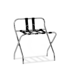 Reggivaligie in acciaio cromato con sponda - L 560 mm x P 400 mm x H 620 mm
