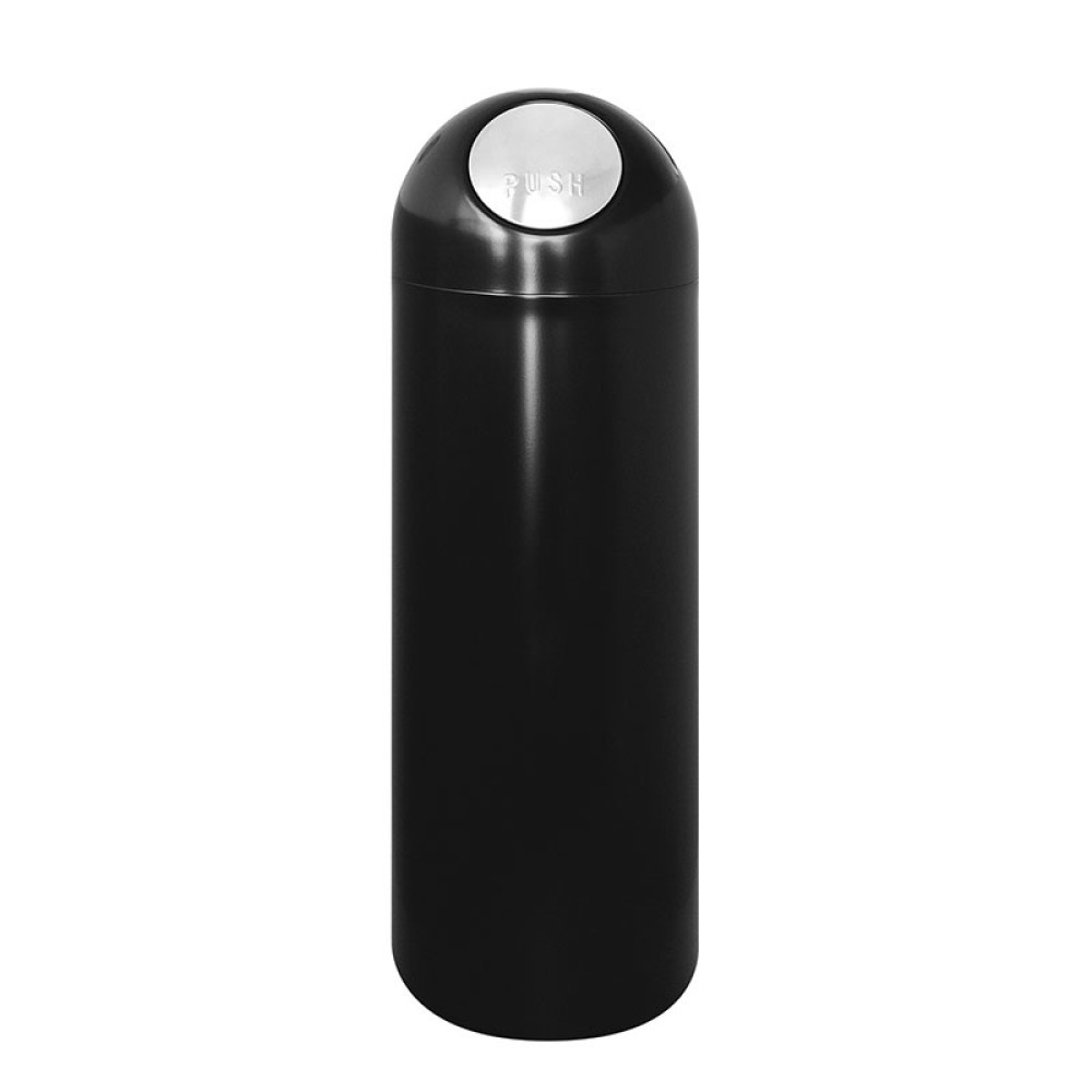 Gettacarte in metallo laccato nero con coperchio apertura push 45 LT
