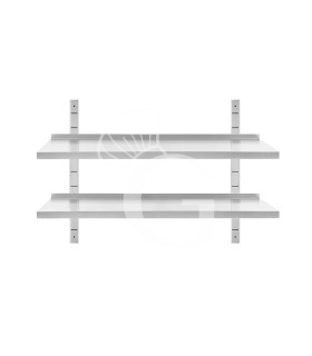 Doppia mensola in acciaio inox, L 1200 x P 300 x H 700 mm