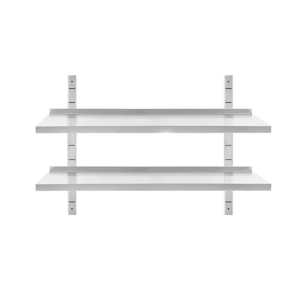 Mensola in acciaio inox doppia, L 1300 mm x P 300 mm x H 700 mm