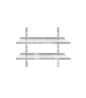 Mensola in acciaio inox doppia, L 700 mm x P 400 mm x H 700 mm