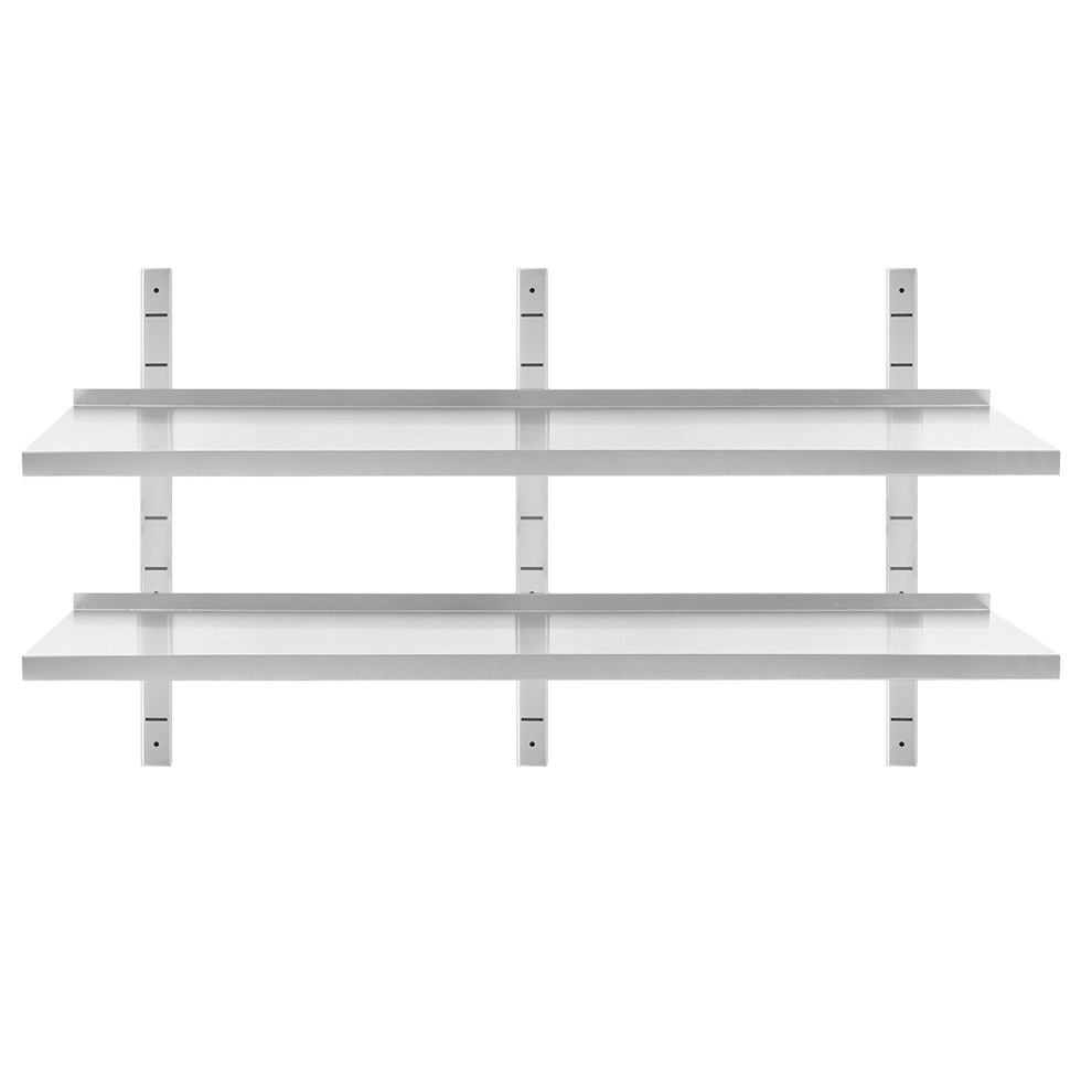 Doppia mensola in acciaio inox, L 2000 x P 400 x H 700 mm