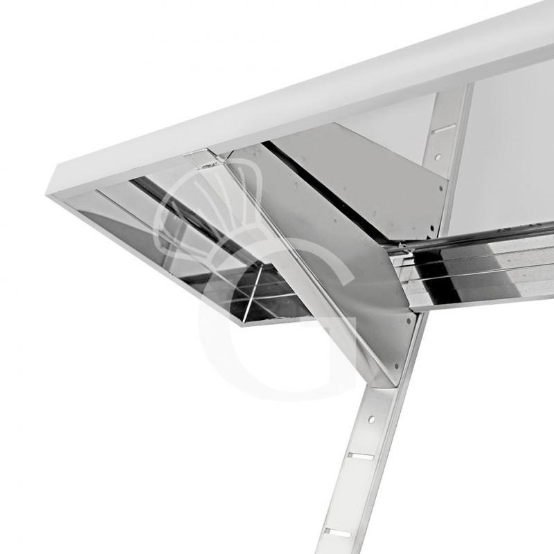 Mensola in acciaio inox doppia, L 700 mm x P 400 mm x H 700 mm