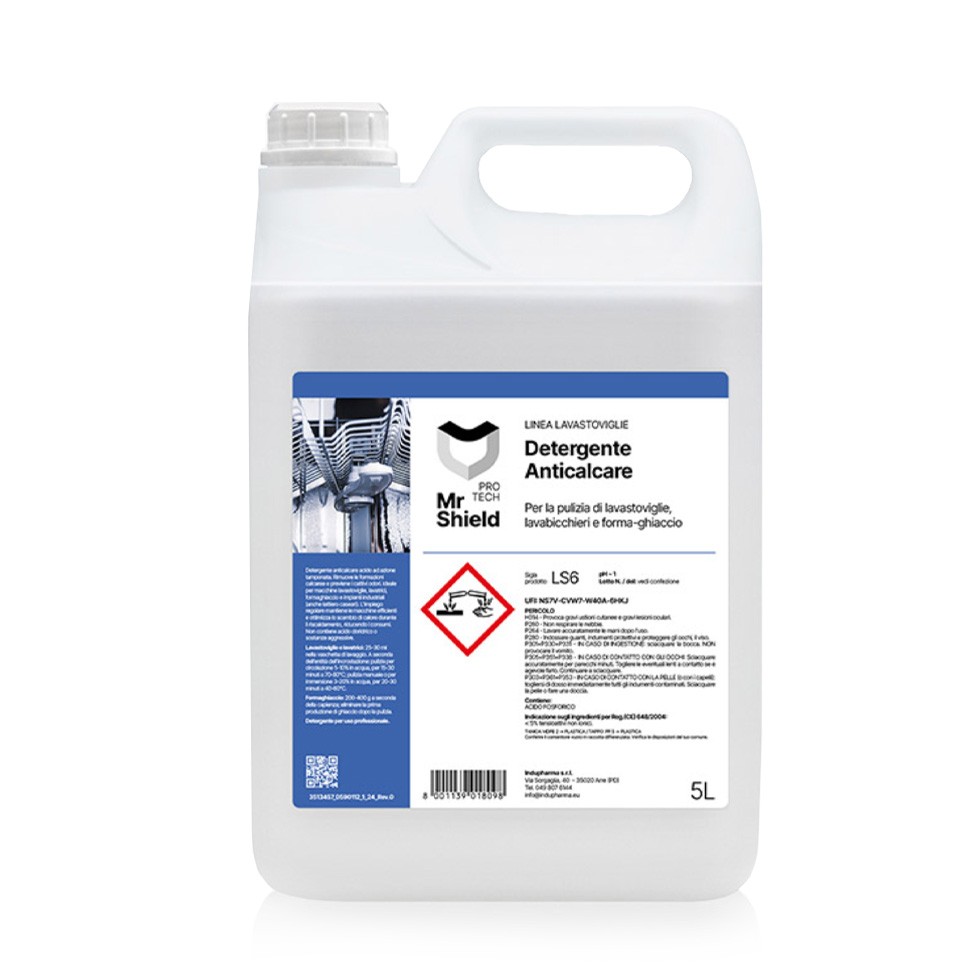 Detergente anticalcare per la pulizia di lavastoviglie, lavabicchieri e forma-ghiaccio 2 taniche da 5 LT