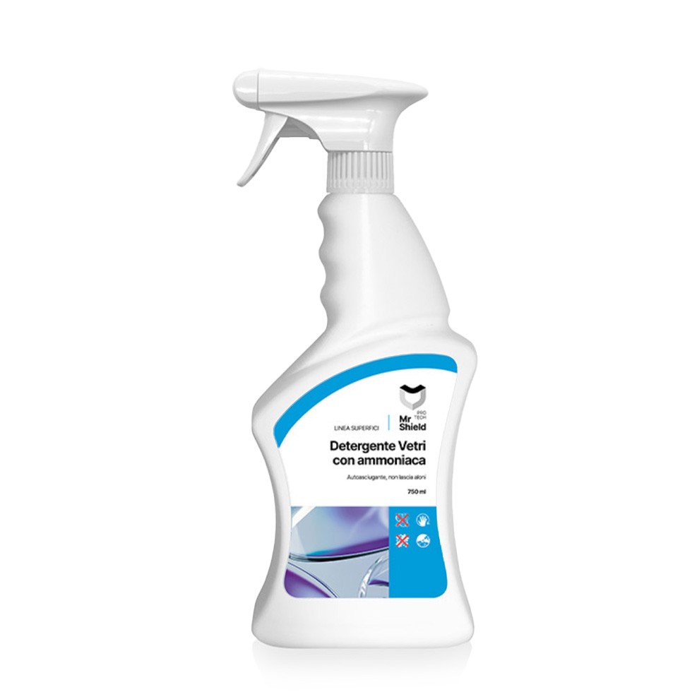 Detergente tergivetro spray con ammoniaca auto asciugante 12 trigger da 750 ml