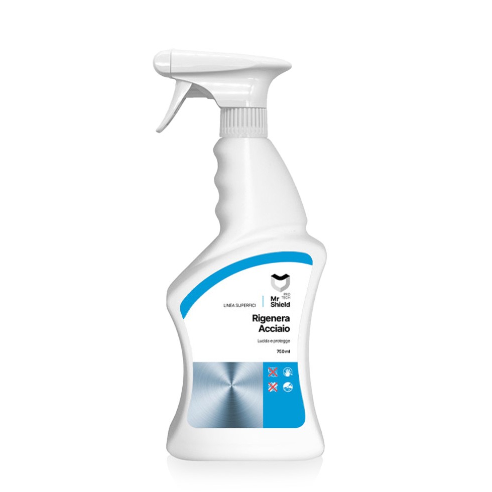 Rigenera acciaio spray lucida e protegge le superfici 12 trigger da 750 ml