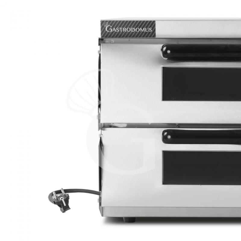 Fornetto Elettrico 1+1 pizza diametro 350 mm 2 camere controllo meccanico temperatura 350°C potenza 3 Kw