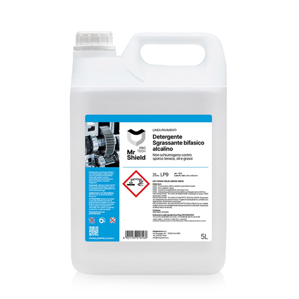Detergente sgrassante bifasico alcalino 2 taniche da 5 LT