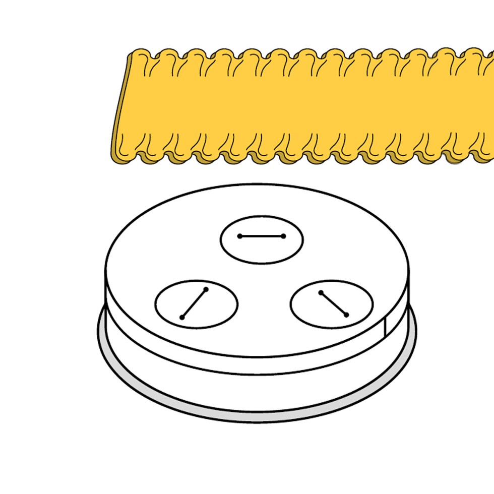 Trafila 2,5-4N formato pappardelle ricce 16 mm