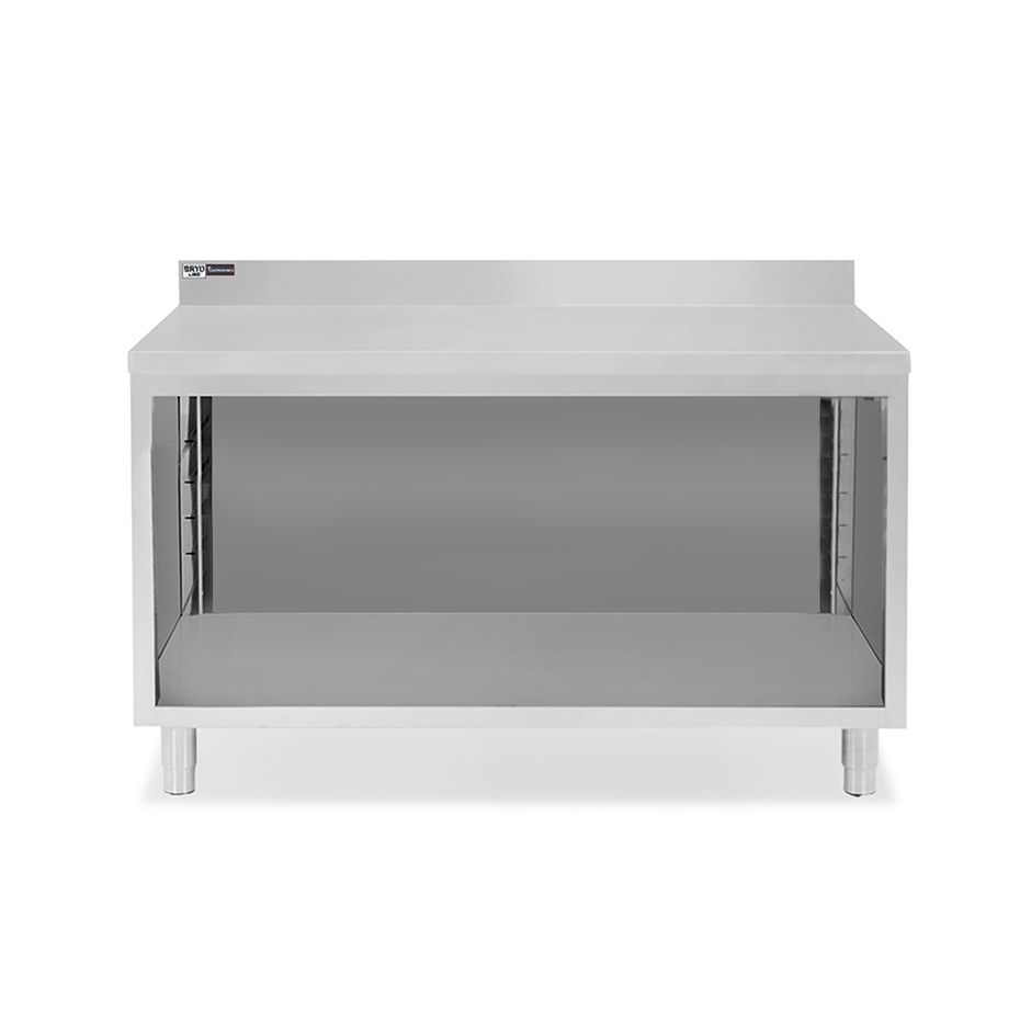 Tavolo a giorno in acciaio inox, alzatina L 1700 mm x P 700 mm x H 965 mm-SECONDA SCELTA