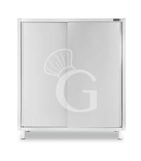 Armadio acciaio inox con 2 porte scorrevoli, 3 ripiani, L 1600 x P 600 x H 1800 mm