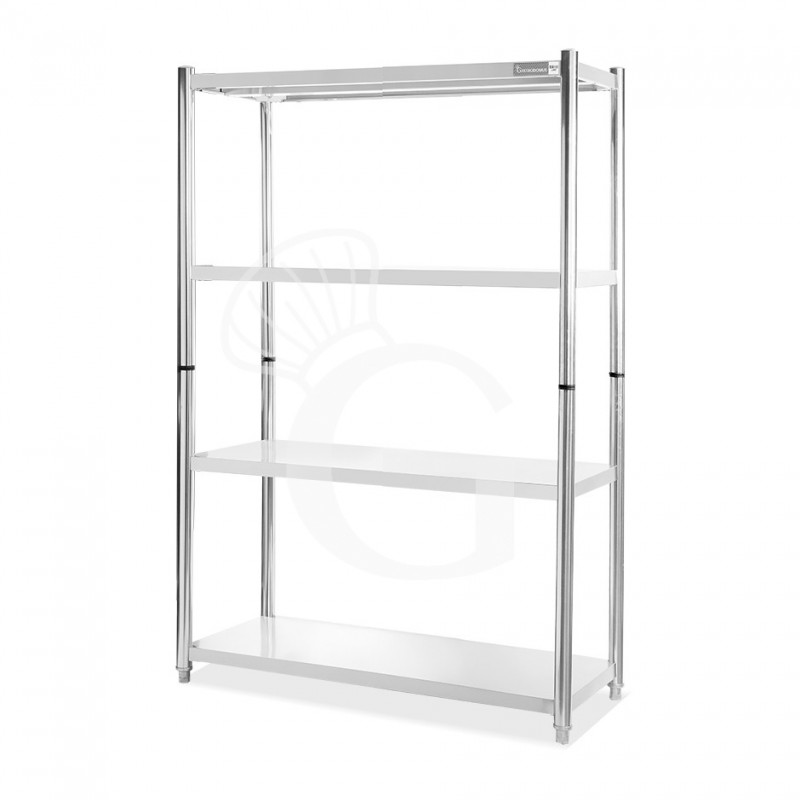 Scaffale acciaio inox 4 ripiani L 1400 x P 600 x H 1800 mm