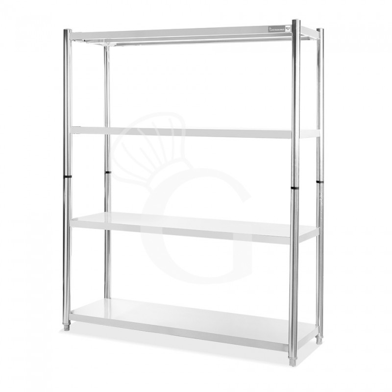 Scaffale acciaio inox 4 ripiani L 1500 x P 500 x H 1800 mm