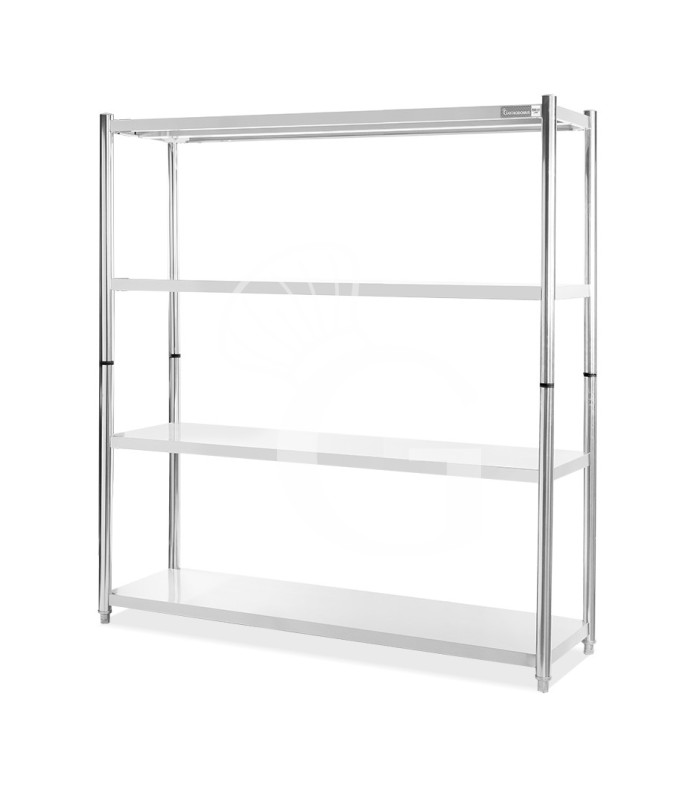 Scaffale acciaio inox 4 ripiani L 1800 x P 400 x H 1800 mm