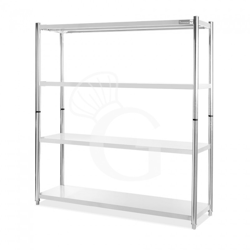 Scaffale acciaio inox 4 ripiani L 1800 x P 500 x H 1800 mm