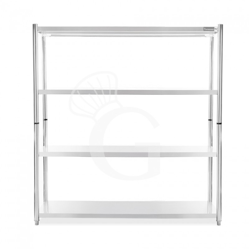 Scaffale acciaio inox 4 ripiani L 2000 x P 400 x H 1800 mm