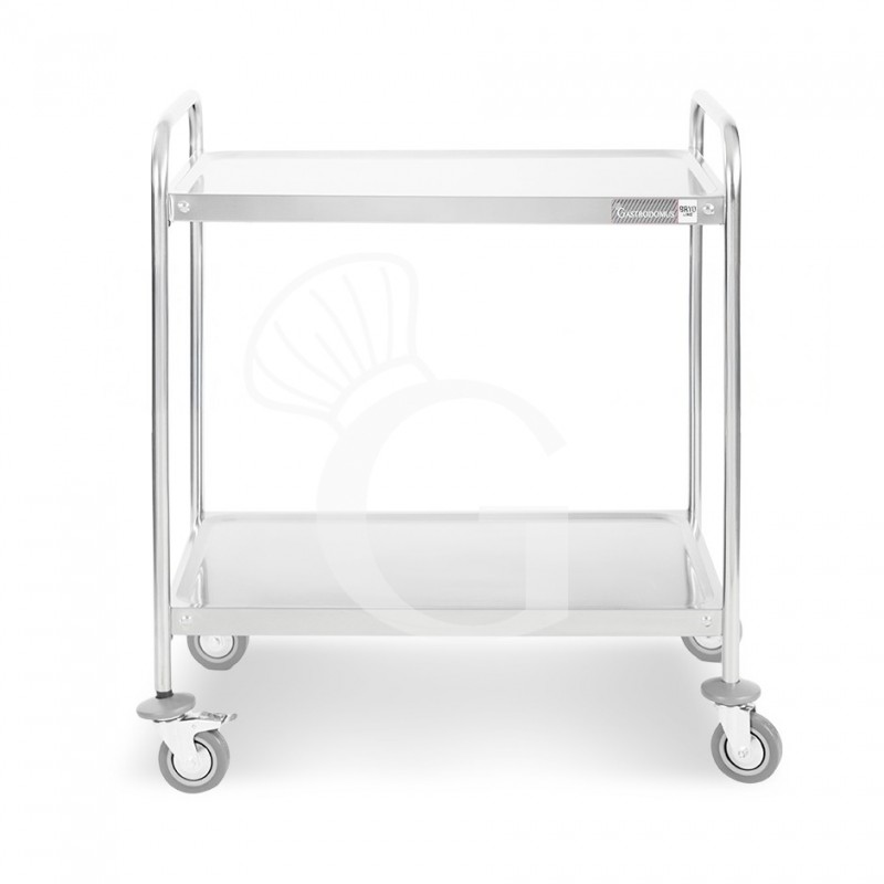 Carrello di servizio in acciaio inox con 2 piani L 900 x P 620 x H 940 mm