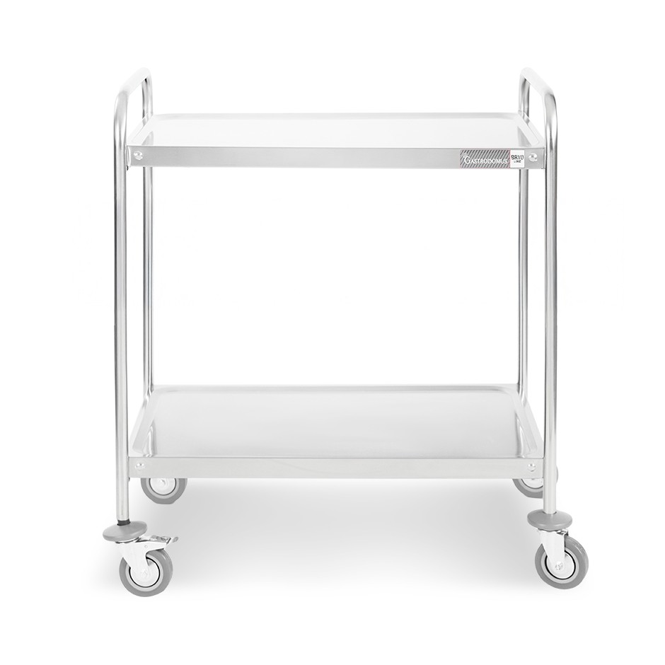 Carrello di servizio in acciaio inox con 2 piani L 900 x P 620 x H 940 mm