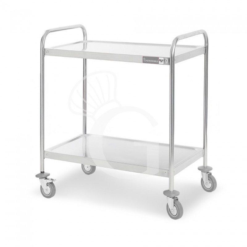 Carrello di servizio in acciaio inox con 2 piani L 900 x P 620 x H 940 mm
