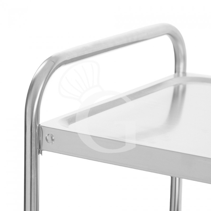 Carrello di servizio in acciaio inox con 2 piani L 900 x P 620 x H 940 mm