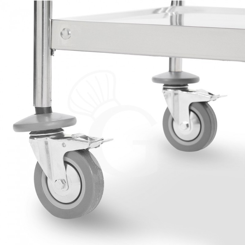 Carrello di servizio in acciaio inox con 2 piani L 900 x P 620 x H 940 mm