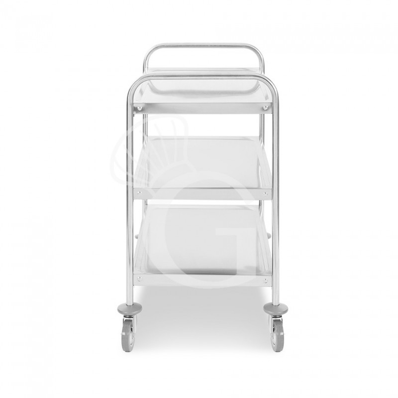 Carrello di servizio in acciaio inox con 3 piani L 900 x P 620 x H 940 mm