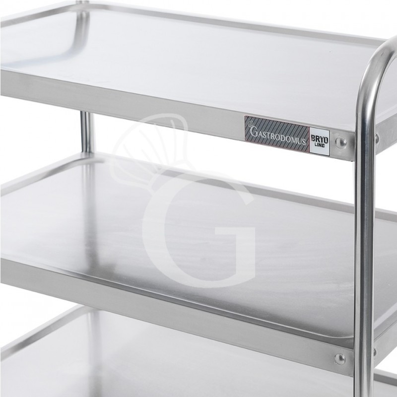 Carrello di servizio in acciaio inox con 3 piani L 900 x P 620 x H 940 mm