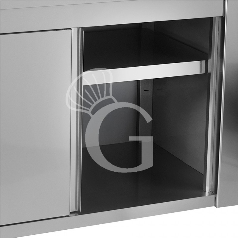 Tavolo armadiato,porte scorrevoli,3 cassetti a destra, L1800 x P700 x H850mm