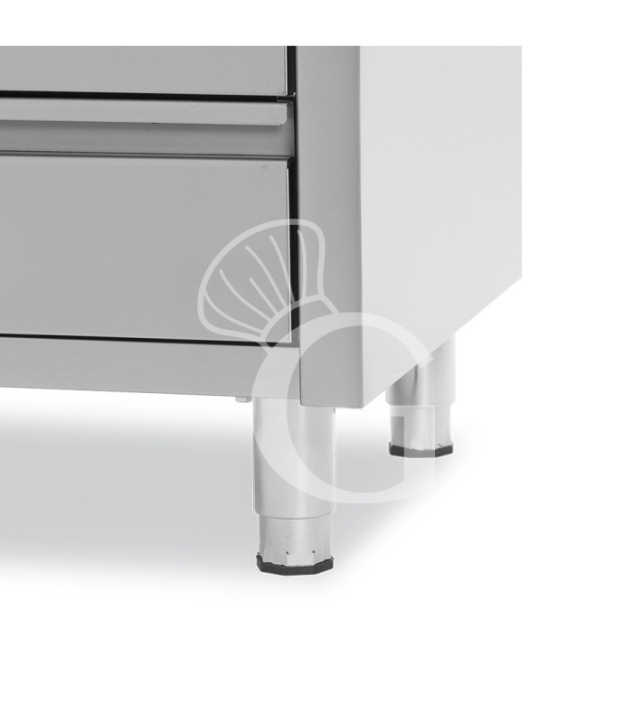 Tavolo armadiato, porte scorrevoli,3 cassetti a destra, alzatina, L2000 x P700 x H950mm