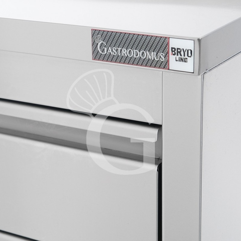 Tavolo armadiato,1 porta battente,3 cassetti a destra, alzatina, L1000 x P700 x H950mm