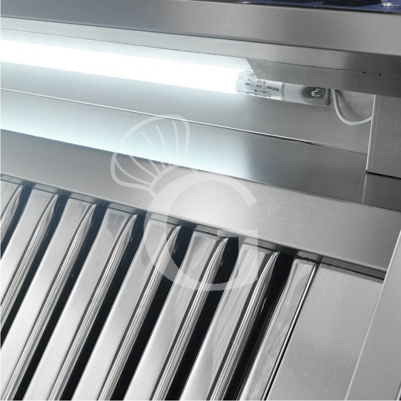 Cappa snack a parete con motore full optional L1400xP700xH450mm
