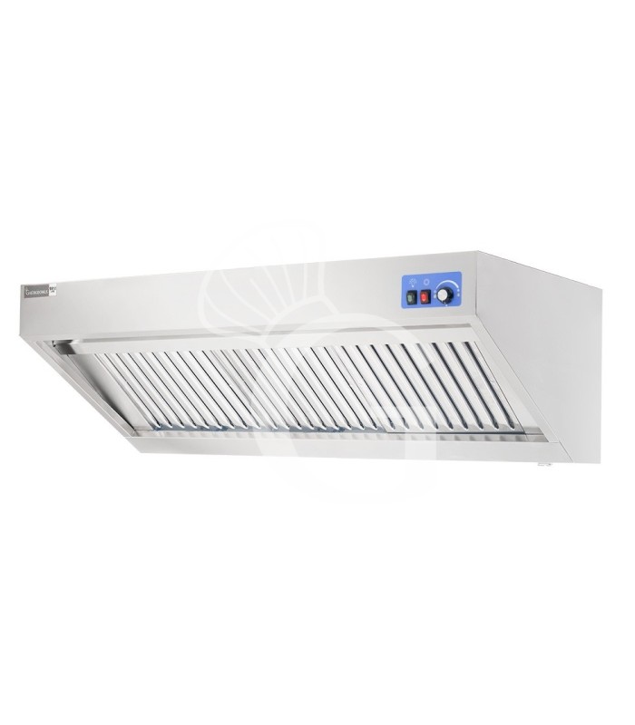 Cappa snack a parete con motore full optional L1600xP700xH450mm