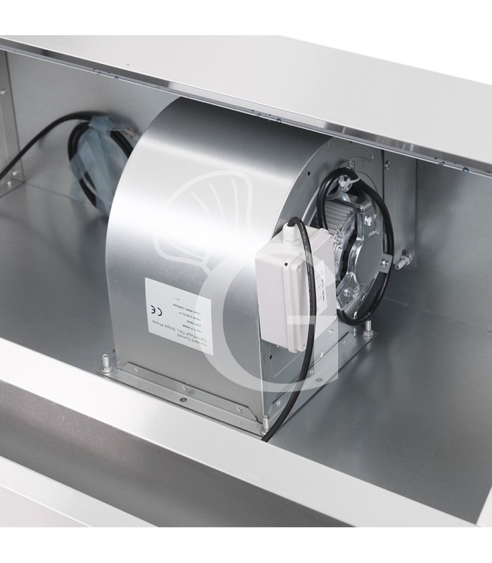 Cappa snack a parete con motore full optional L1600xP700xH450mm