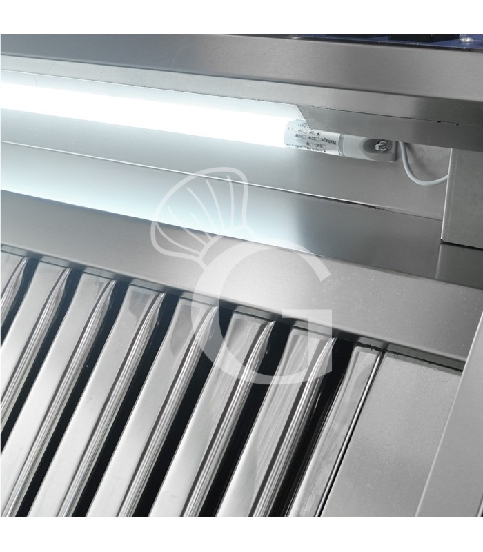 Cappa snack a parete con motore full optional L1600xP700xH450mm
