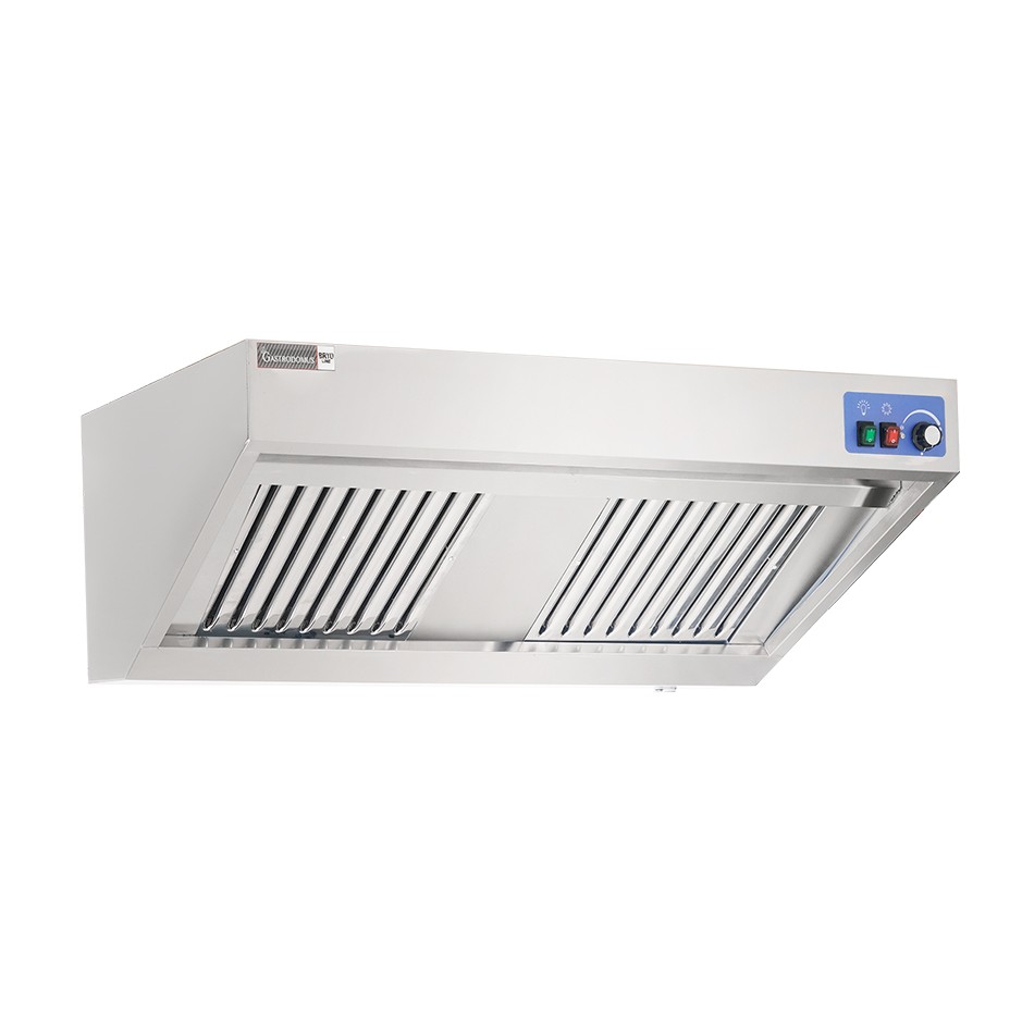 Cappa snack a parete con motore full optional L1200xP900xH450mm