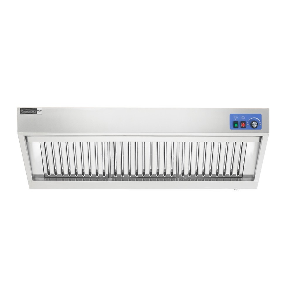 Cappa snack a parete con motore full optional L1600xP900xH450mm